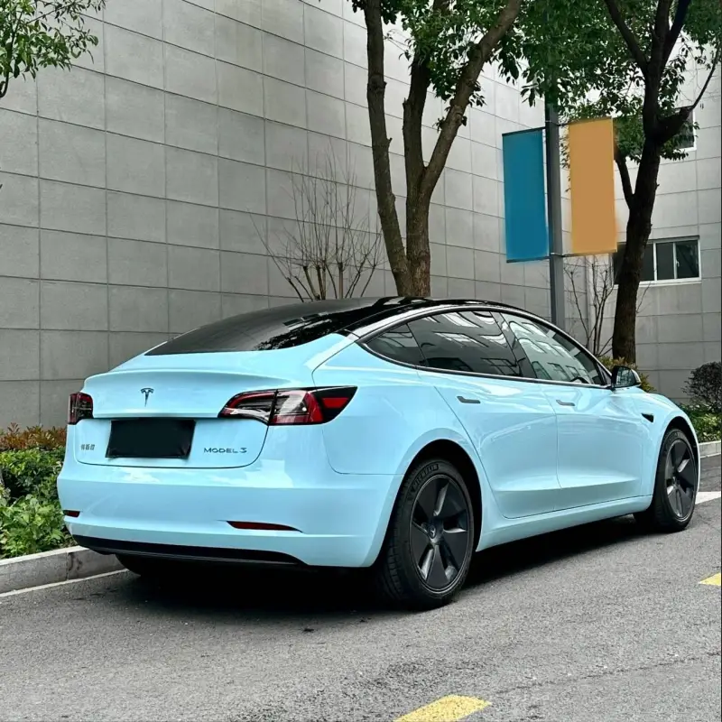 TPU Gloss Crystal Glacier Blue Car Vinyl Wrap