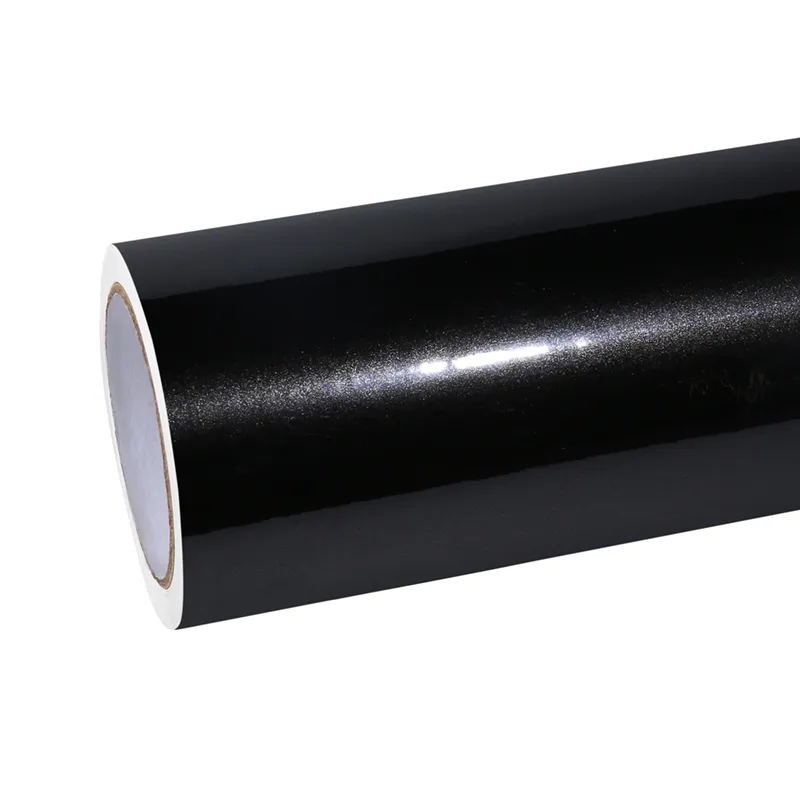 TPU Gloss Metal Paint Black Car Vinyl Wrap