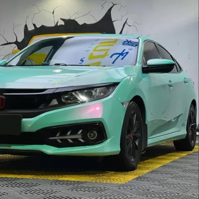 TPU Gloss Metallic Racing Tiffany Car  Car Vinyl Wrap 02