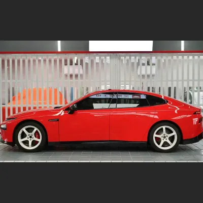 TPU Glossy Crystal Ferrari Red Car Vinyl Wrap 02