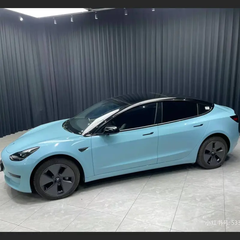 TPU Glossy Crystal Light Blue Car Vinyl Wrap