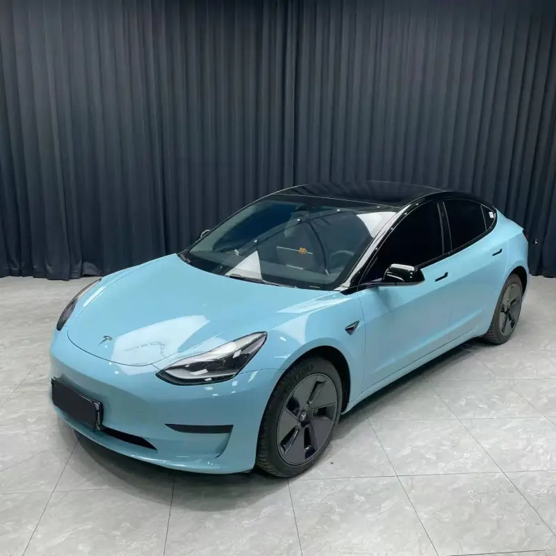 TPU Glossy Crystal Light Blue Car Vinyl Wrap