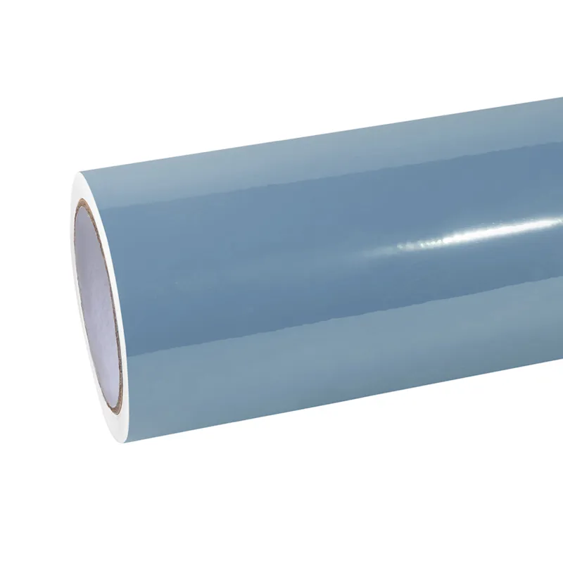 TPU Glossy Meisen Blue Car Vinyl Wrap