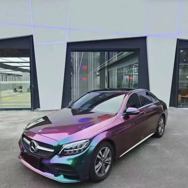 TPU Glossy Metallic Green Galaxy Car Vinyl Wrap