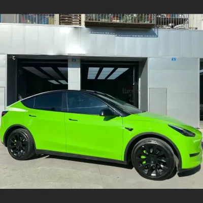 TPU Lime Green Car Vinyl Wrap 02