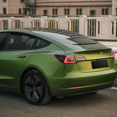 Gloss Metallic Mamba Green Car Vinyl Wrap 02