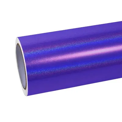 Super Gloss Laser Dark Purple Car Vinyl Wrap 01