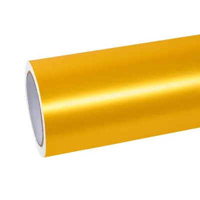 Matte Pure Metal Yellow Gold Car Vinyl Wrap 01