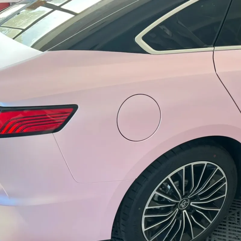 Matte Pure Metal Cherry Pink Car Vinyl Wrap