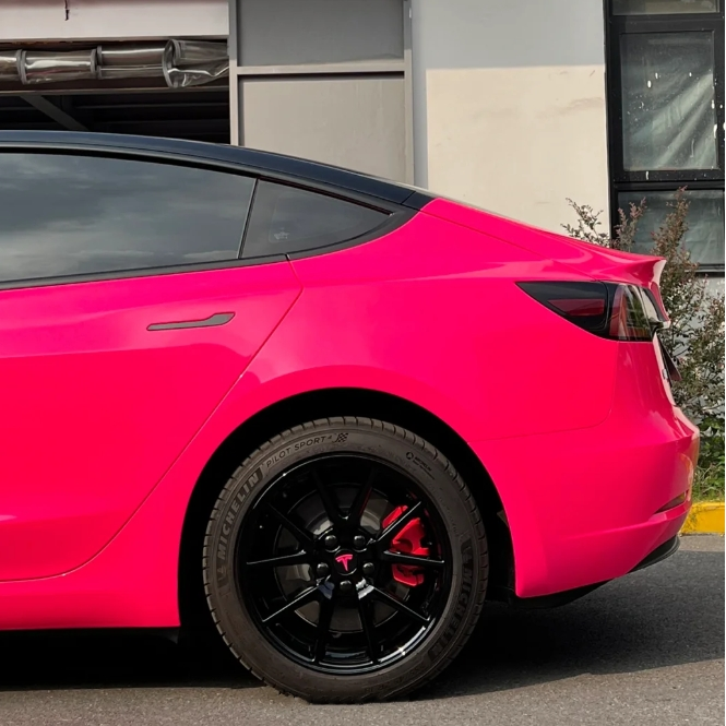 Super Gloss Fluorescent Pink Car Vinyl Wrap