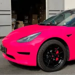 Super Gloss Fluorescent Pink Car Vinyl Wrap