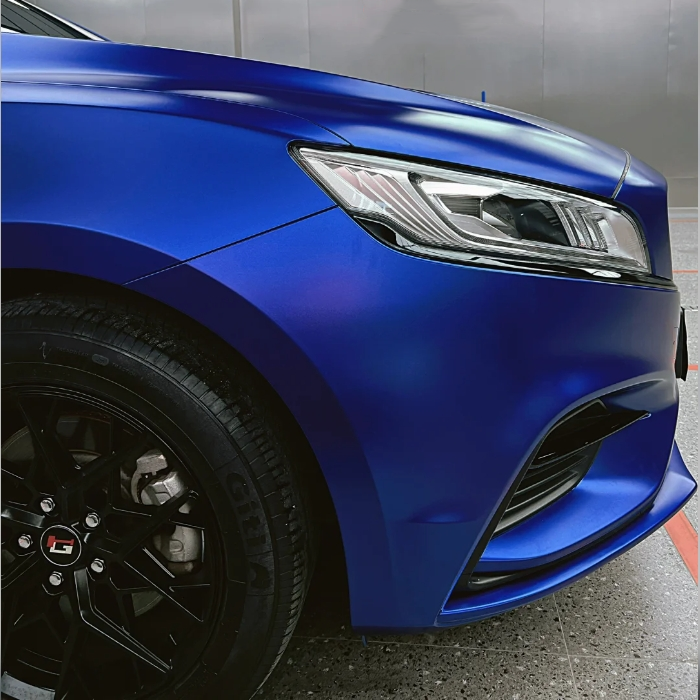 Matte Pure Metal Navy Blue Car Vinyl Wrap