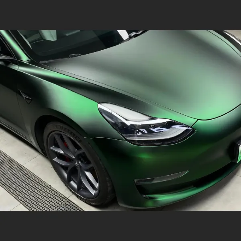 Ultra-Matte Venom Green Car Vinyl Wrap