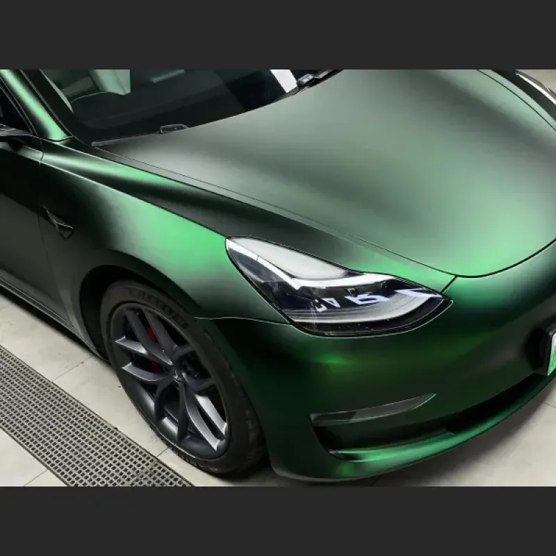 Ultra-Matte Venom Green Car Vinyl Wrap