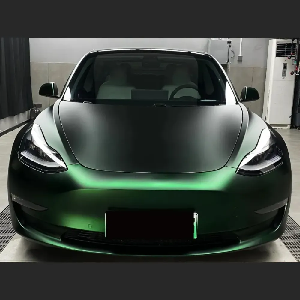 Ultra-Matte Venom Green Car Vinyl Wrap