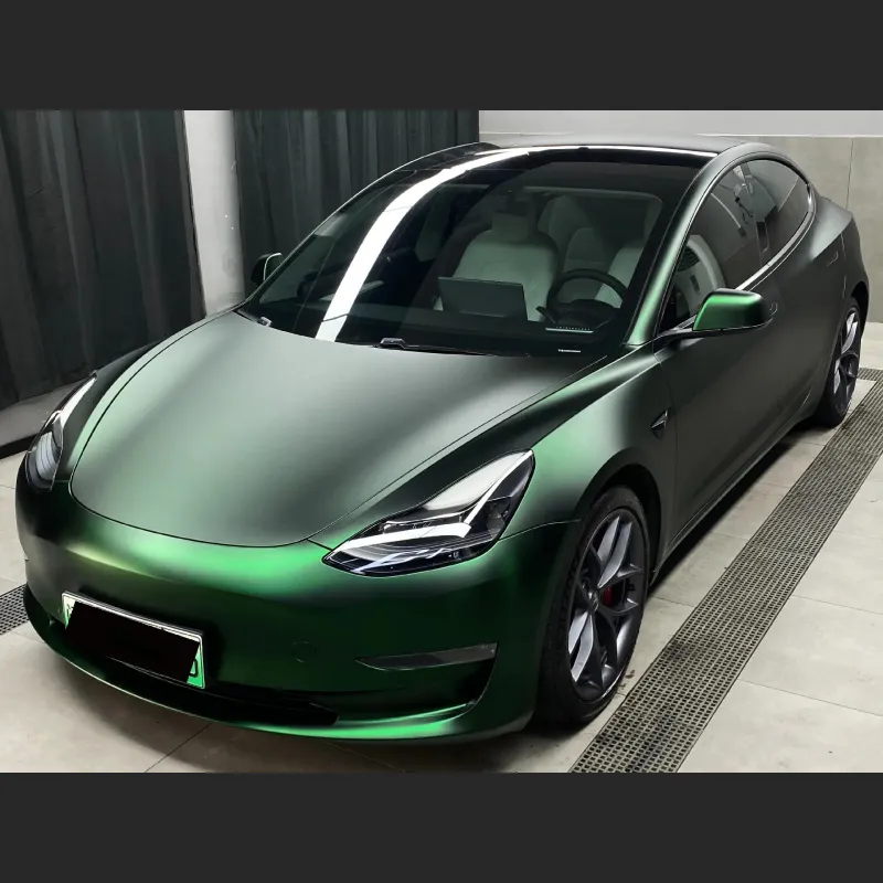 Ultra-Matte Venom Green Car Vinyl Wrap