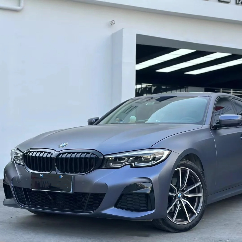 PET Satin Racing Blue Car Vinyl Wrap 