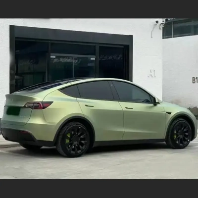 PET Matte Lightning Green Car Vinyl Wrap 02