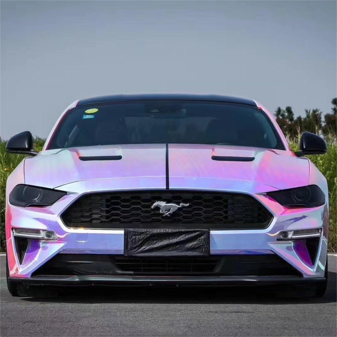 Holographic Chrome Rainbow White Car Vinyl Wrap (Non-Stretchable)