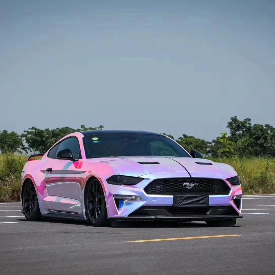 Holographic Chrome Rainbow White Car Vinyl Wrap (Non-Stretchable)