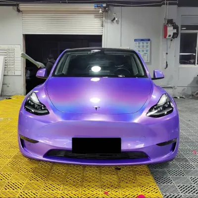 Glossy Laser Light Purple Car Vinyl Wrap 02