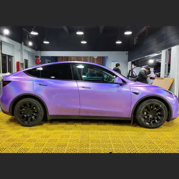 Glossy Laser Light Purple Car Vinyl Wrap