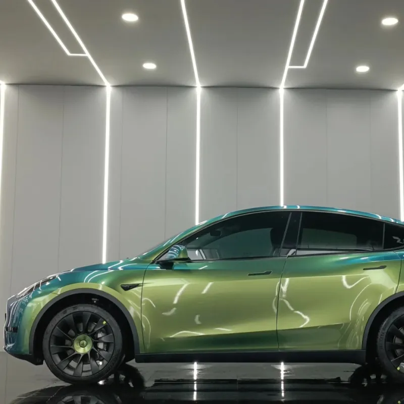 Glossy Chameleon Jungle Green Car Vinyl Wrap