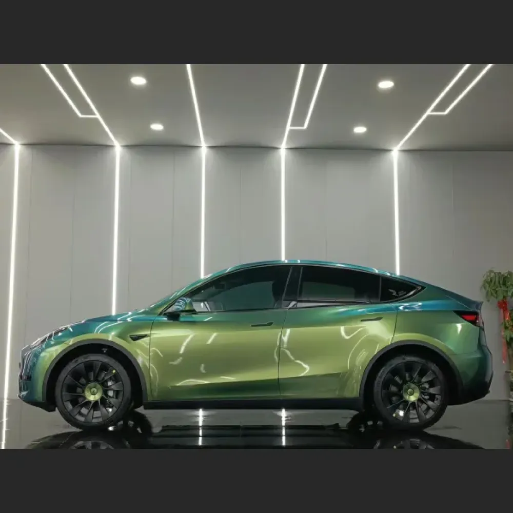 Glossy Chameleon Jungle Green Car Vinyl Wrap