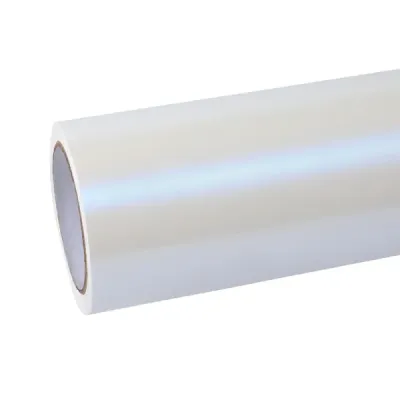 Glossy White to Blue Car Vinyl Wrap 01