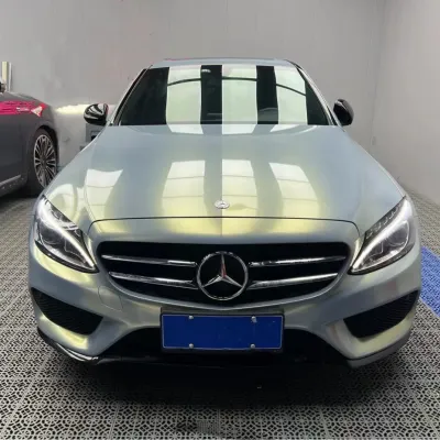 Glossy Diamond Grey Gold Car Vinyl Wrap 02