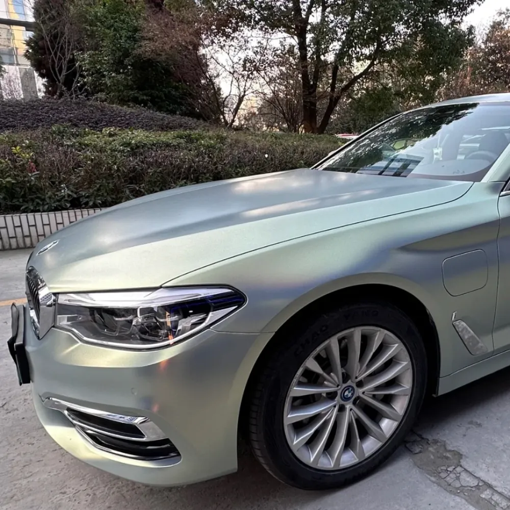 Matte Diamond Grey Gold Car Vinyl Wrap