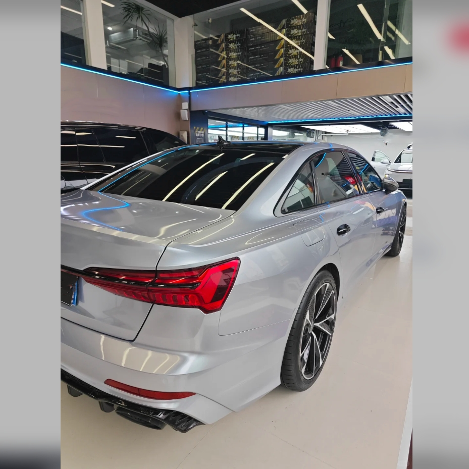 PET Fleuret Silver Car Vinyl Wrap