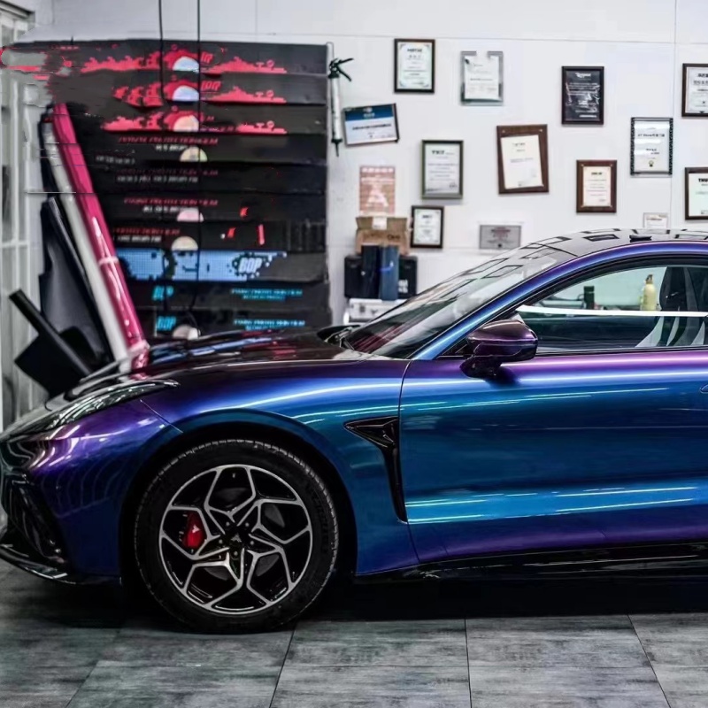 PET Magic Spectral Blue Car Vinyl Wrap