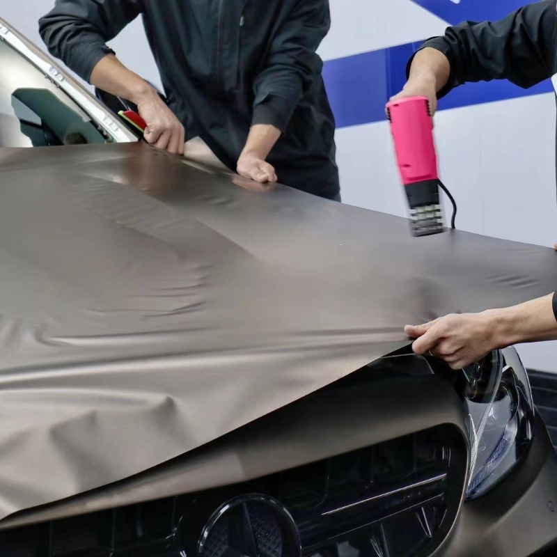 Ultra-Matte Brown Grey Car Vinyl Wrap