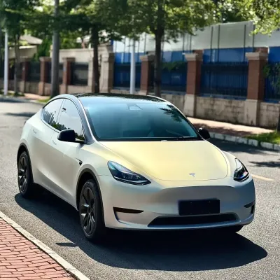 Ultra-Matte Gold Blue metallic Car Vinyl Wrap 02