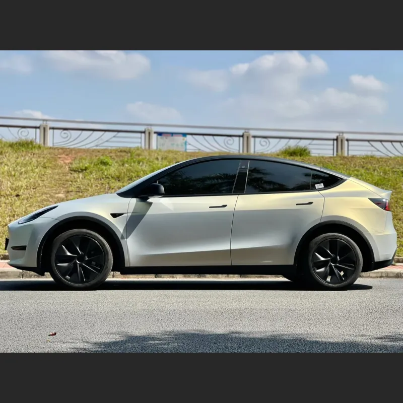 Ultra-Matte Gold Blue metallic Car Vinyl Wrap