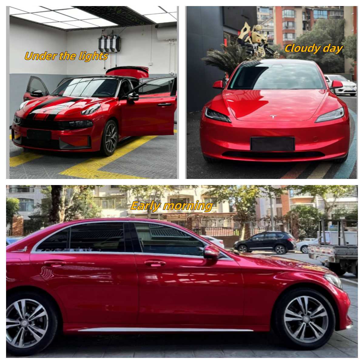 PET Gloss Metallic Vampire Red Car Vinyl Wrap