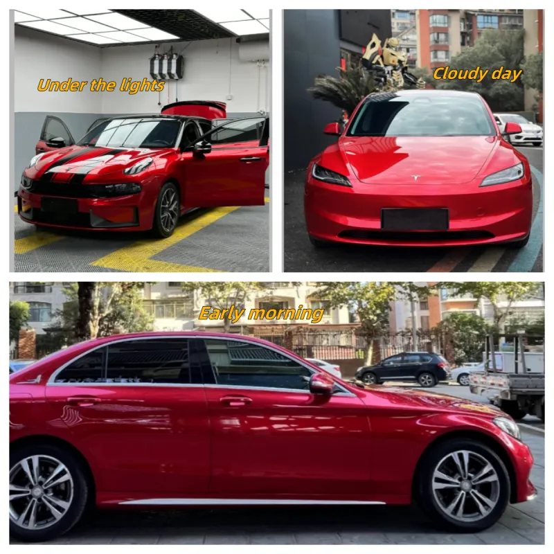 Gloss Metallic Vampire Red Car Vinyl Wrap