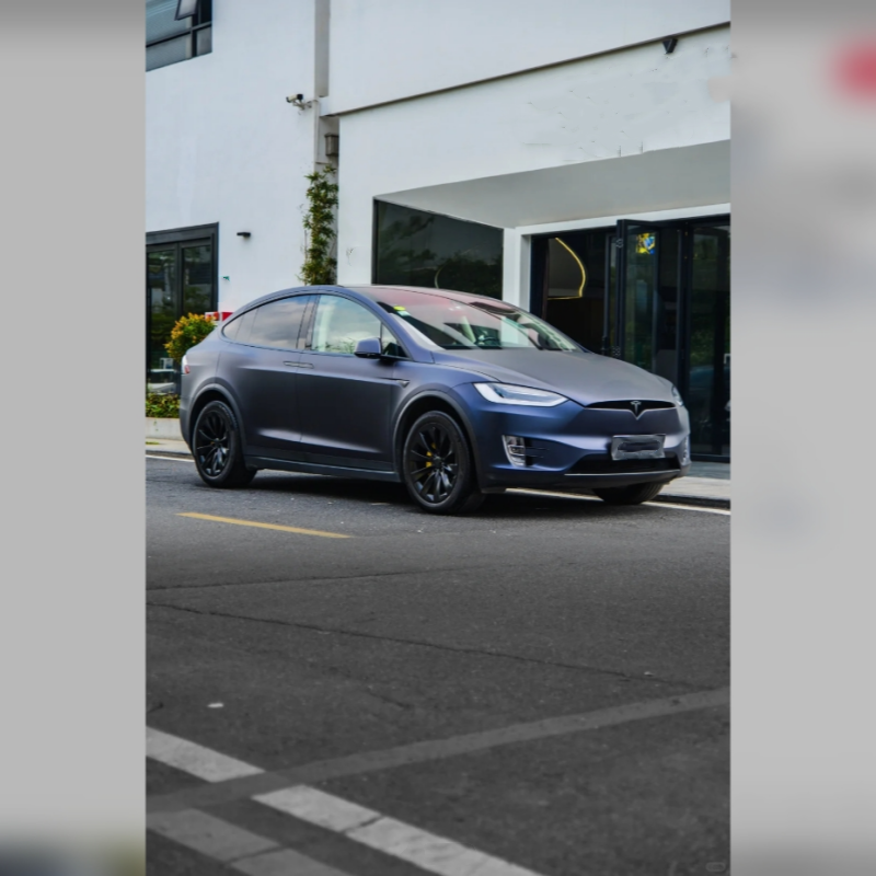 Ultra-Matte Black Blue Car Vinyl Wrap