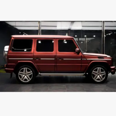Ultra-Matte Wine Red Car Vinyl Wrap 02