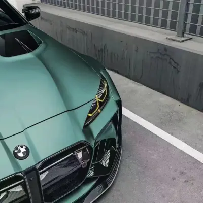 Ultra-Matte Midnight Green Car Vinyl Wrap 02