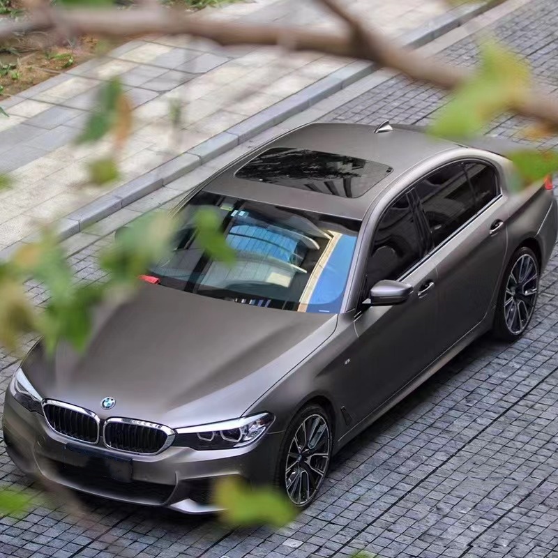 Ultra-Matte Charcoal Grey Car Vinyl Wrap