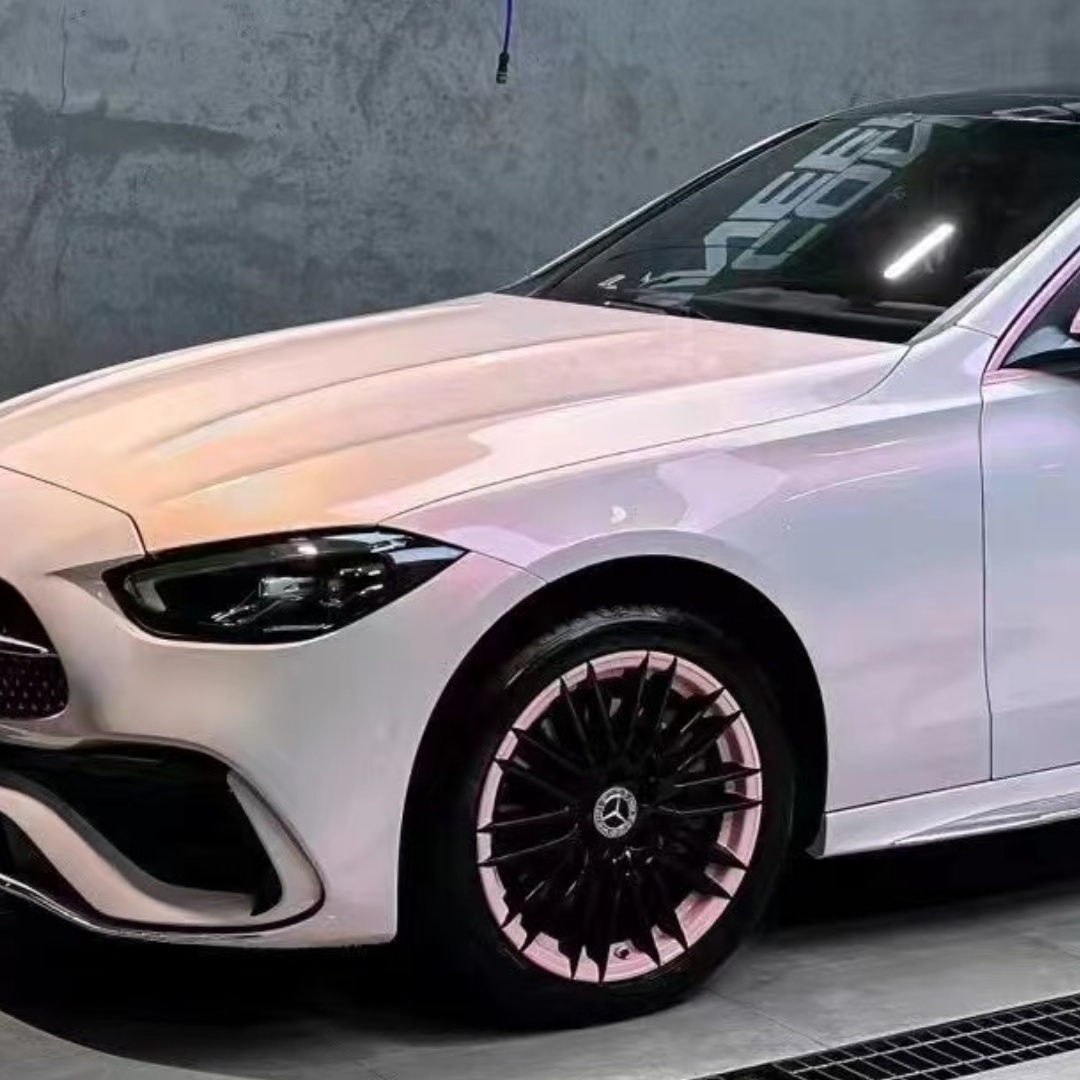 Benz Gloss Flower Yue Fen Diamond Pollen Pink Car Vinyl Wrap