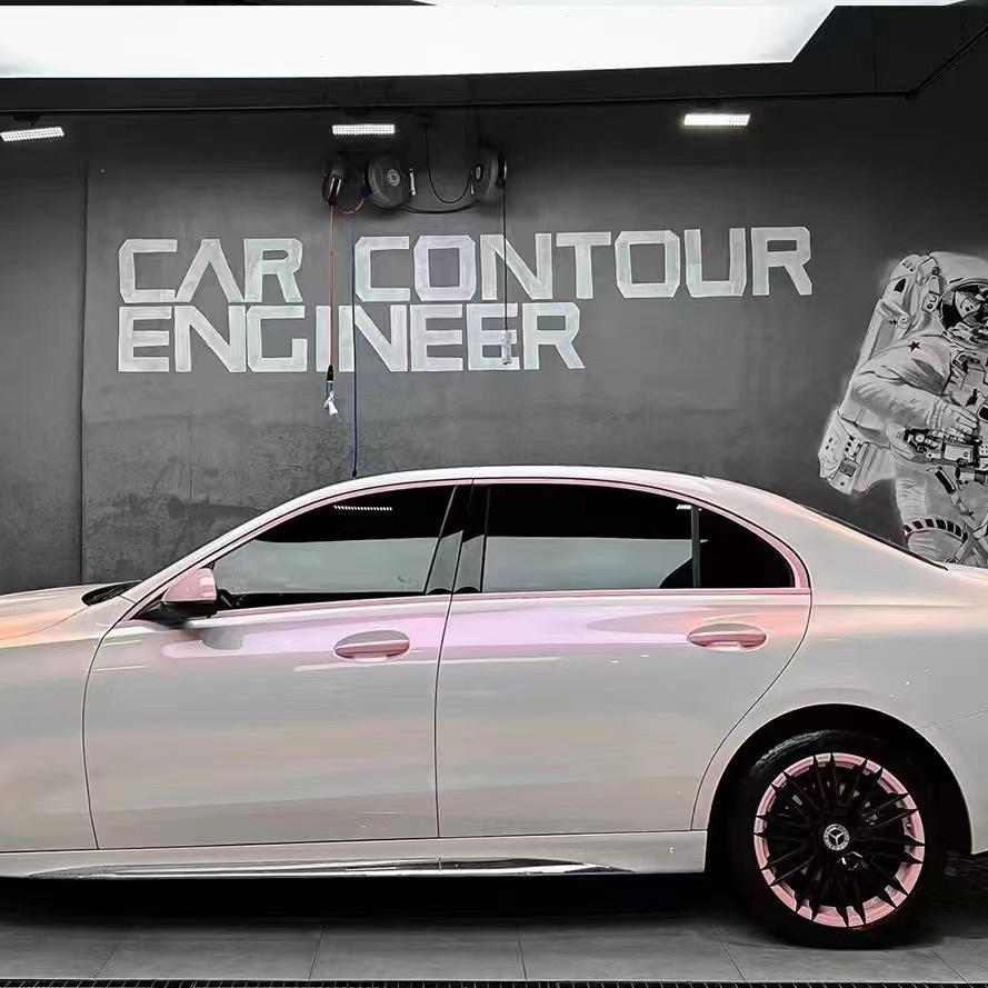 Benz Gloss Flower Yue Fen Diamond Pollen Pink Car Vinyl Wrap