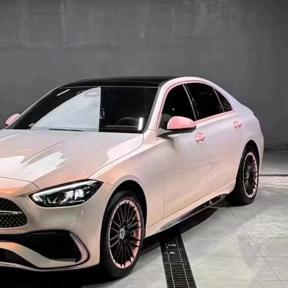 Benz Gloss Flower Yue Fen Diamond Pollen Pink Car Vinyl Wrap