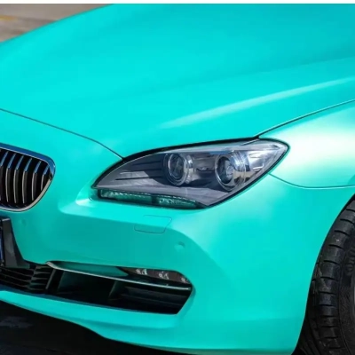 Matte Satin Chrome Tiffany Car Vinyl Wrap 02