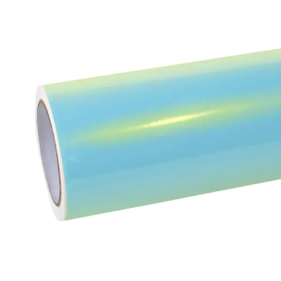 Magic Gold Blue Car Vinyl Wrap 01