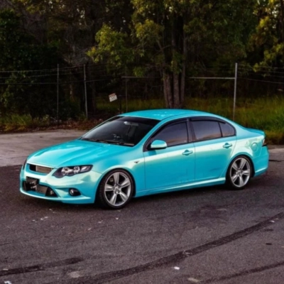 Magic Gold Blue Car Vinyl Wrap 02