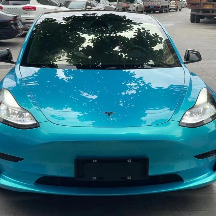 Magic Gold Sky Blue Car Vinyl Wrap