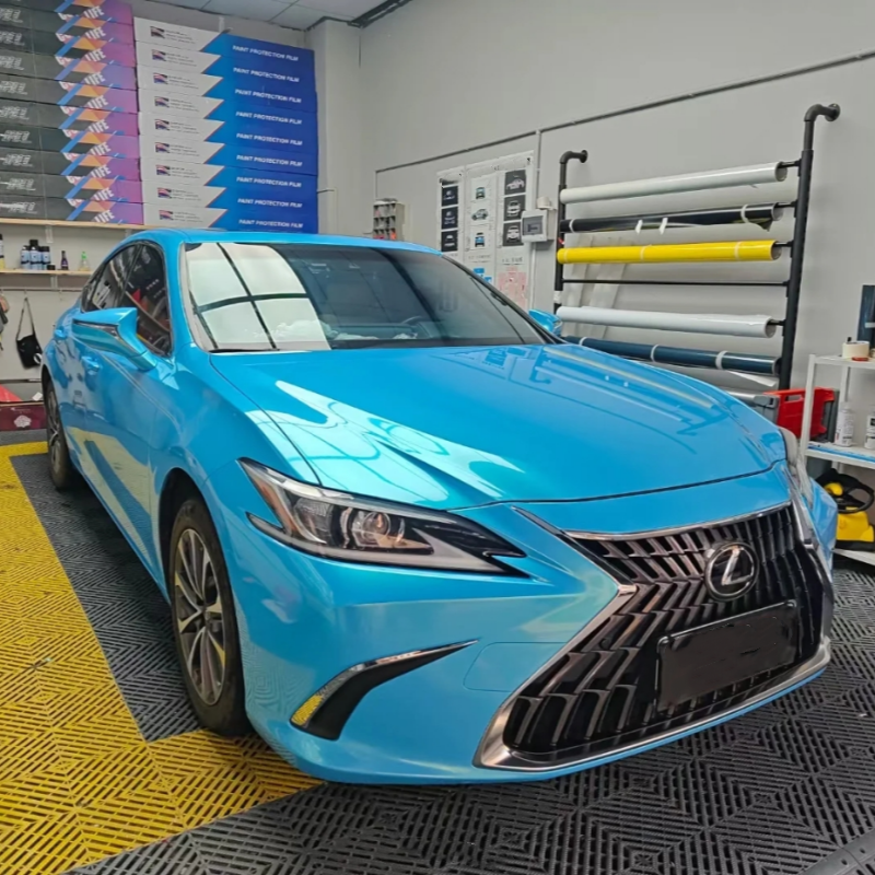 Magic Gold Sky Blue Car Vinyl Wrap